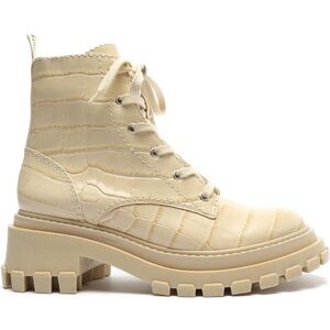 Schultz Cream Croc-Embossed Women's Ankle Boots chunky